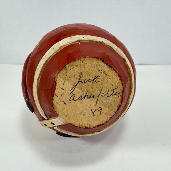 Vintage Wood Carved Santa Figure Jack Ashenfelter Signed 1989 Folk Art Primitive - Picture 11 of 11